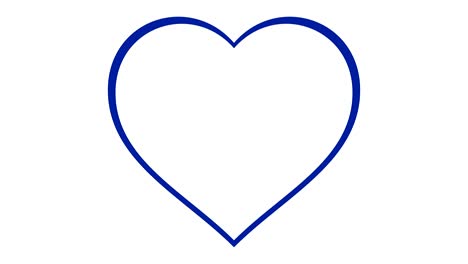 throbbing love heart beating animation blue outline