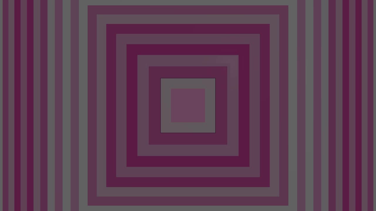 Concentric pink and grey squares pulse rhythmically in a seamless retro geometric tunnel loop animation