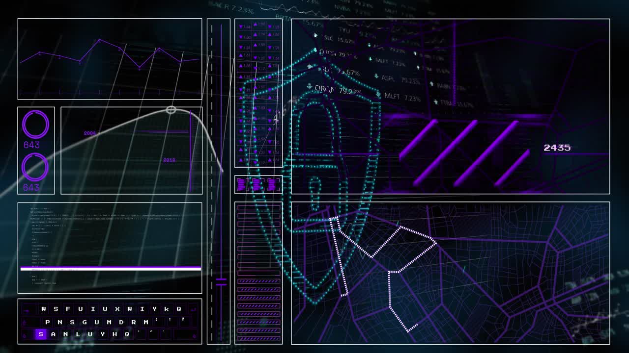 animación del procesamiento de datos financieros a través de un candado