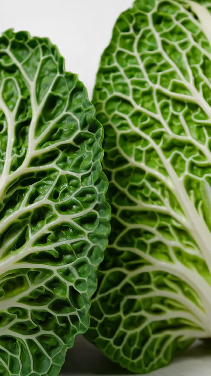 Close-up of Bok Choy Leaves