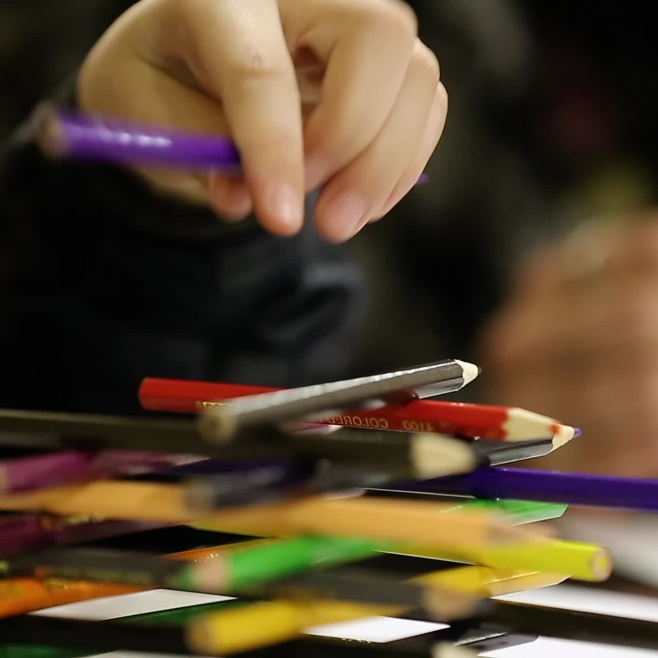 Child With Pencil In Play