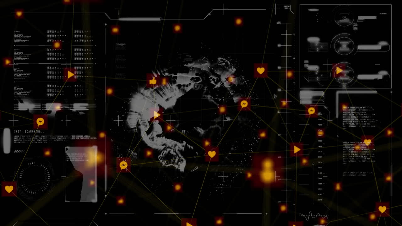Animation of data processing over globe
