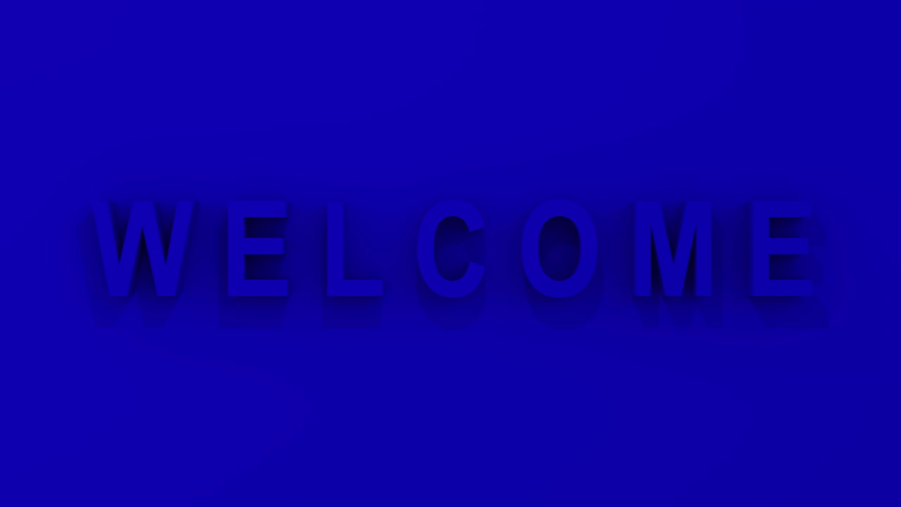 &amp;quot;WELCOME&amp;quot; 3D Graphic in blue