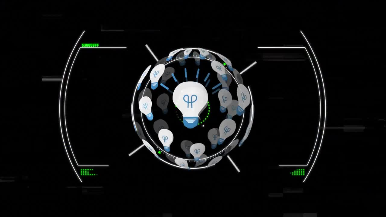 스 ⁇  스캔 디지털 글로브의 애니메이션은 전구 회전으로 형성됩니다.