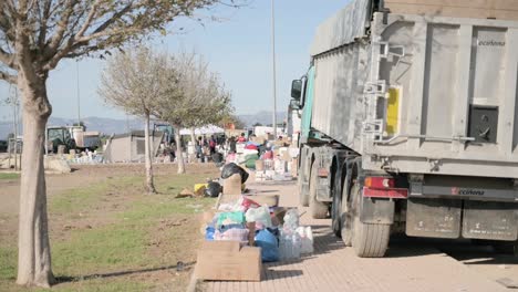 humanitarian aid delivery to refugee camp