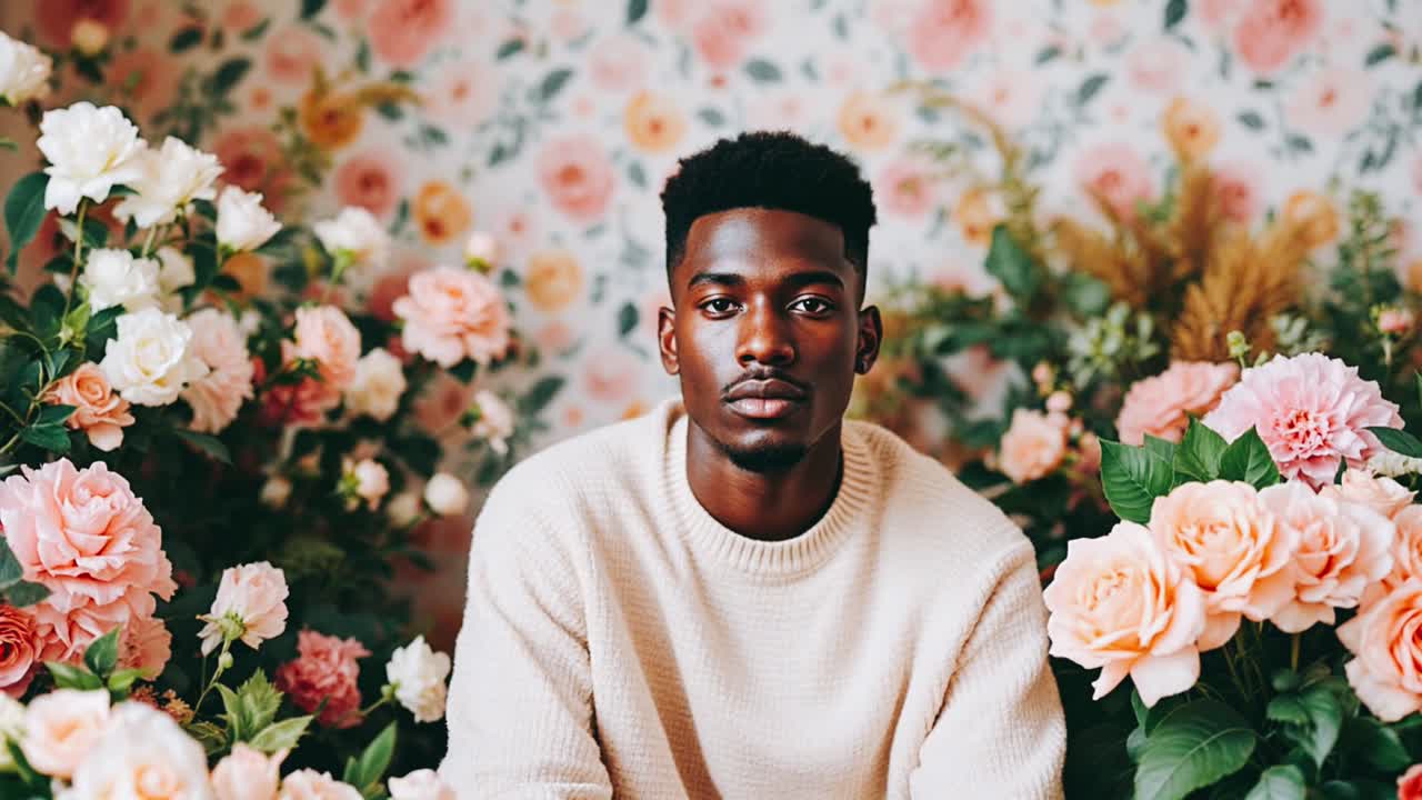 Man in a Floral Setting