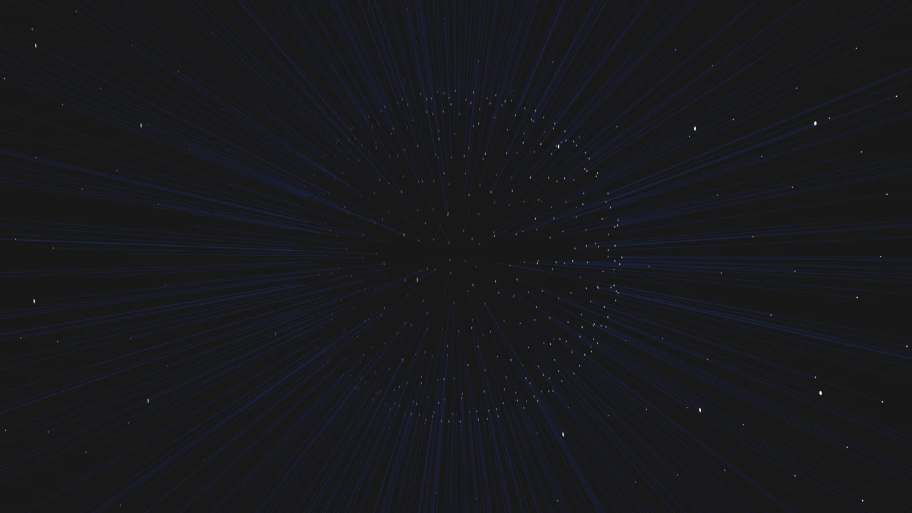 Blue intersecting lines in circular pattern on black background