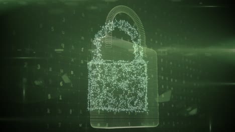 animación del procesamiento de datos a través de un candado