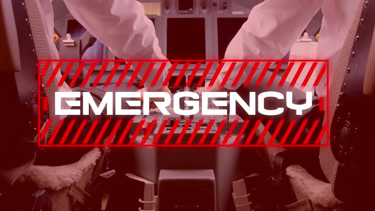texto de emergencia contra la cabina del avión