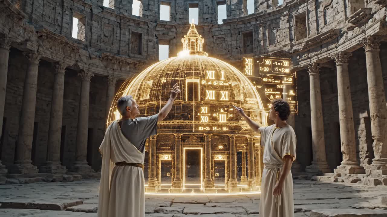 Ancient Rome Architecture with Digital Projection