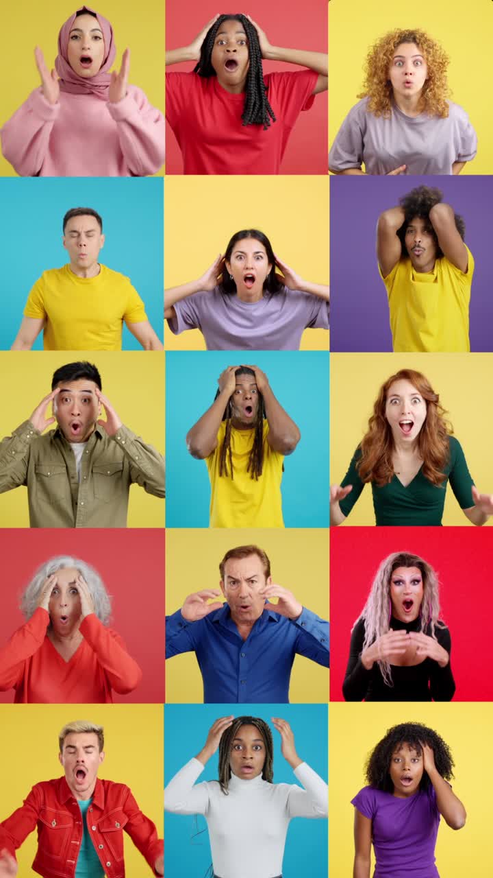 Shocked and Surprised People Collage