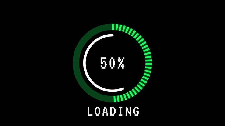Circular Digital Loading Progress Bar Animation with Percentage