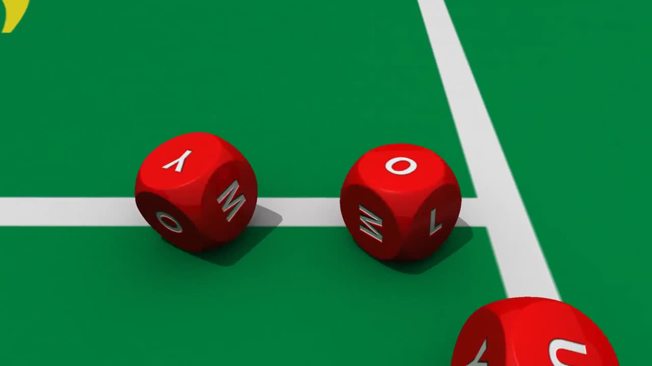 varios dados rojos 3d rodando en un entorno de casino