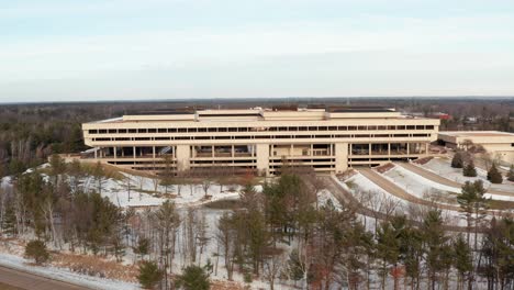 aerial, sentry insurance headquarters building in stevens point, wisconsin