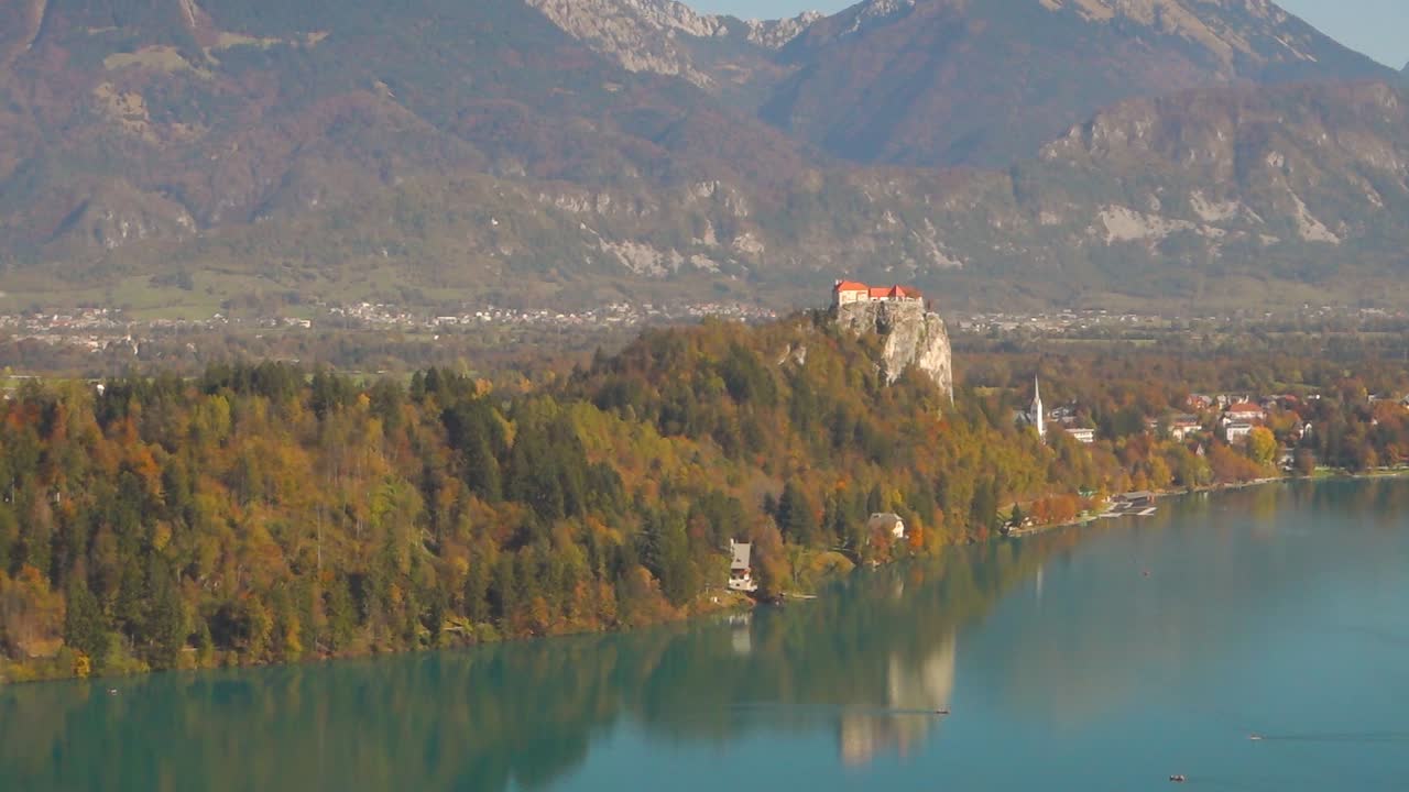 Splendida vista autunnale del Castello di Bled in Slovenia.