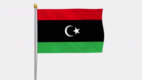 loop video of libya flag  fluttering in the wind, slow motion video of 4k , with alpha channel