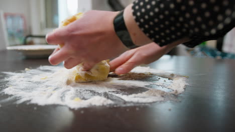 knead vigorously for homemade italian desserts in the kitchen