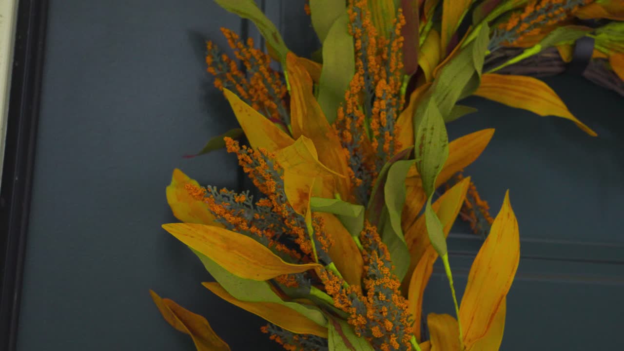 Spinning the camera in close to the Fall themed wreath