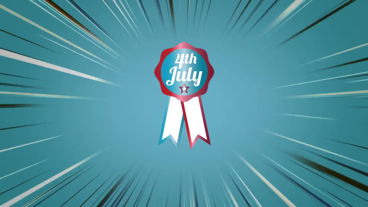 7월 4일 독립기념일 의 애니메이션 미국 의 빨간색,  ⁇ 색, 파란색 의 텍스트