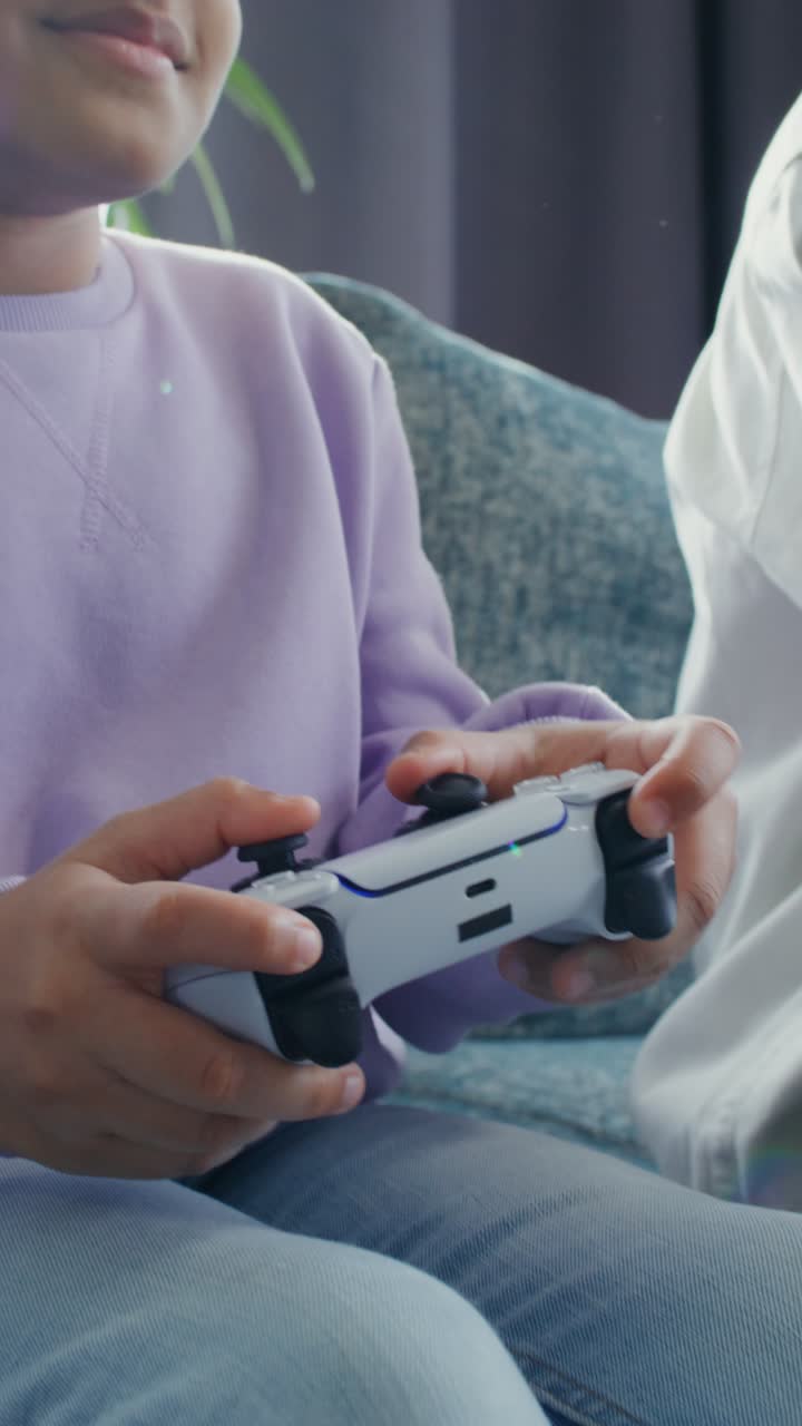 Child playing video games