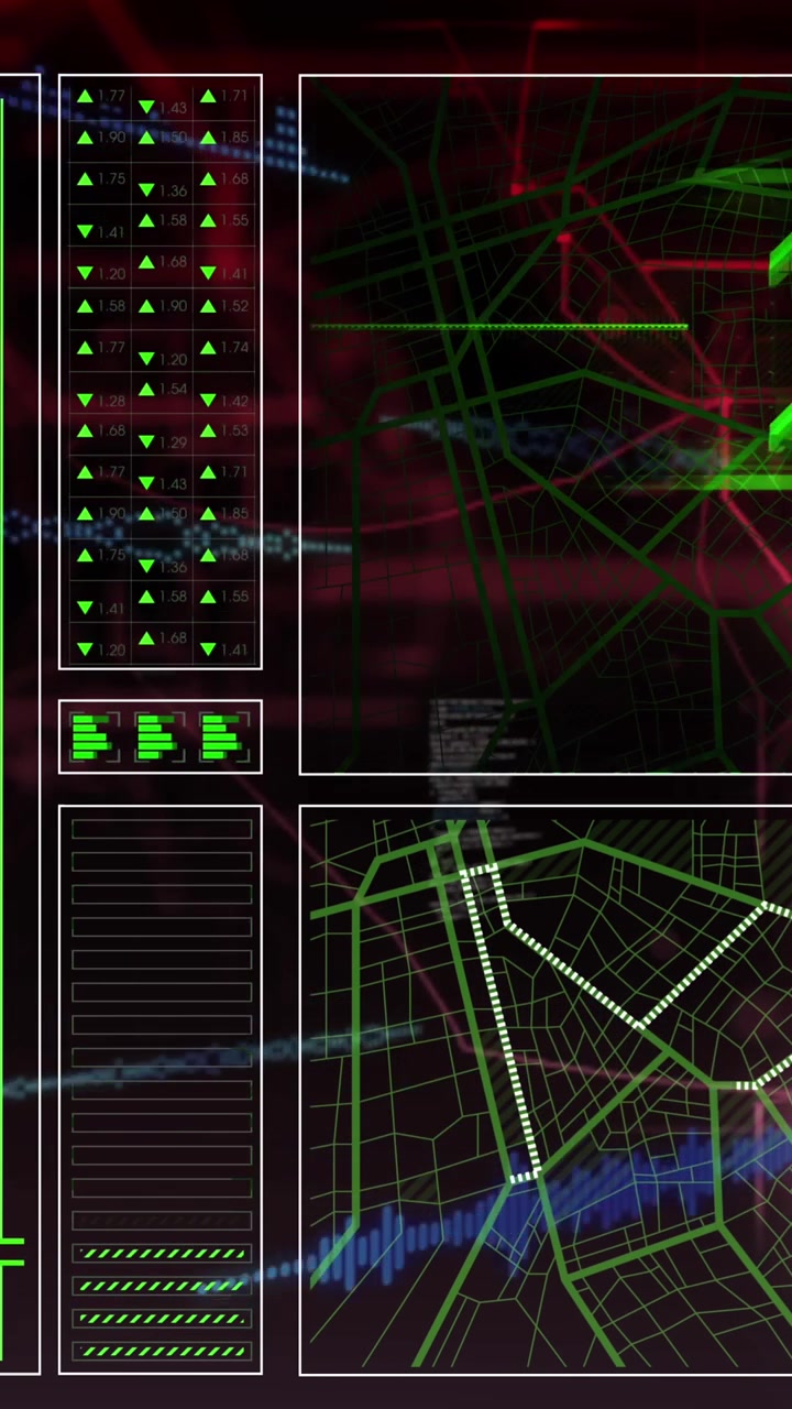 Video dal design unico con interfaccia futuristica e rappresentazione dei dati