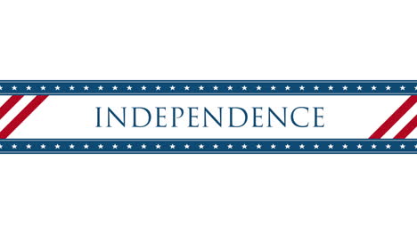 animated closeup text independence on holiday background 1