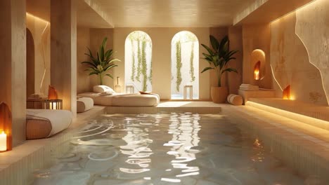 luxurious indoor spa with pool