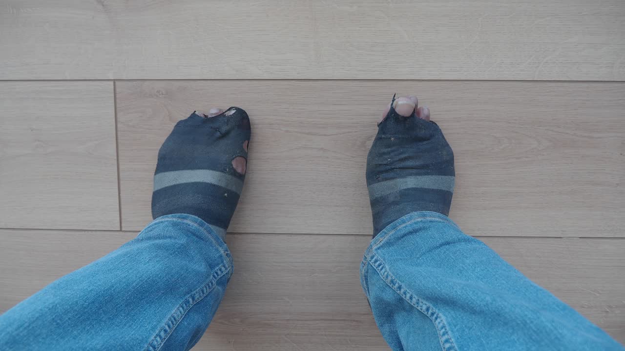 Worn Socks on Feet