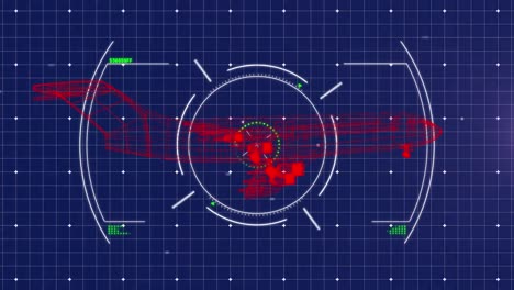 animación del escaneo del alcance sobre el plano