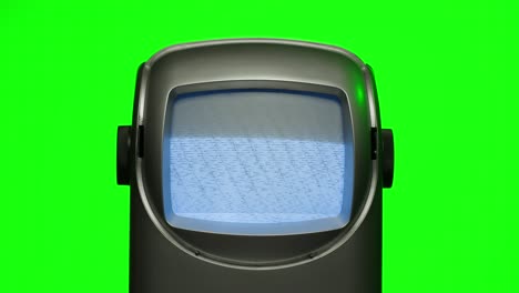 tv retro, televisión vintage en una configuración nostálgica, una tv retro muestra grano en la pantalla, dispositivo aterrador de la noche de halloween bueno para la llave de croma y la pantalla verde. imágenes de alta calidad 4k