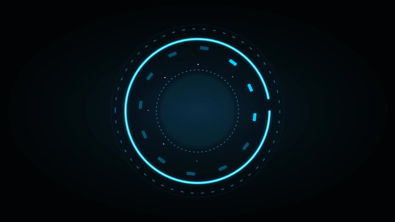 Futuristic Glowing Blue Circular HUD Interface Animation