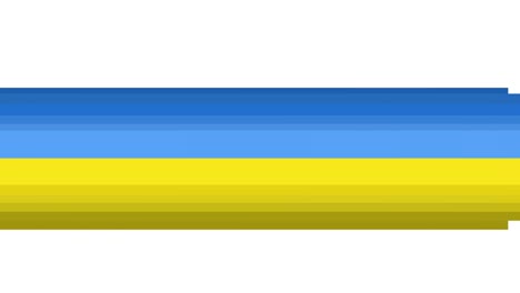 animation of heart over moving blue and yellow ukraine flag stripes