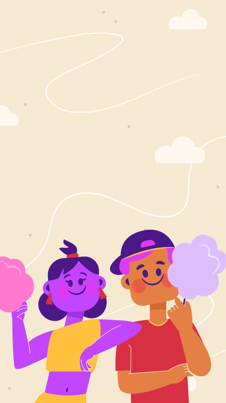 Motion Graphic of Flat friendship day background with group of friends