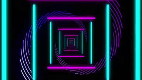 animación de formas en movimiento sobre fondo negro