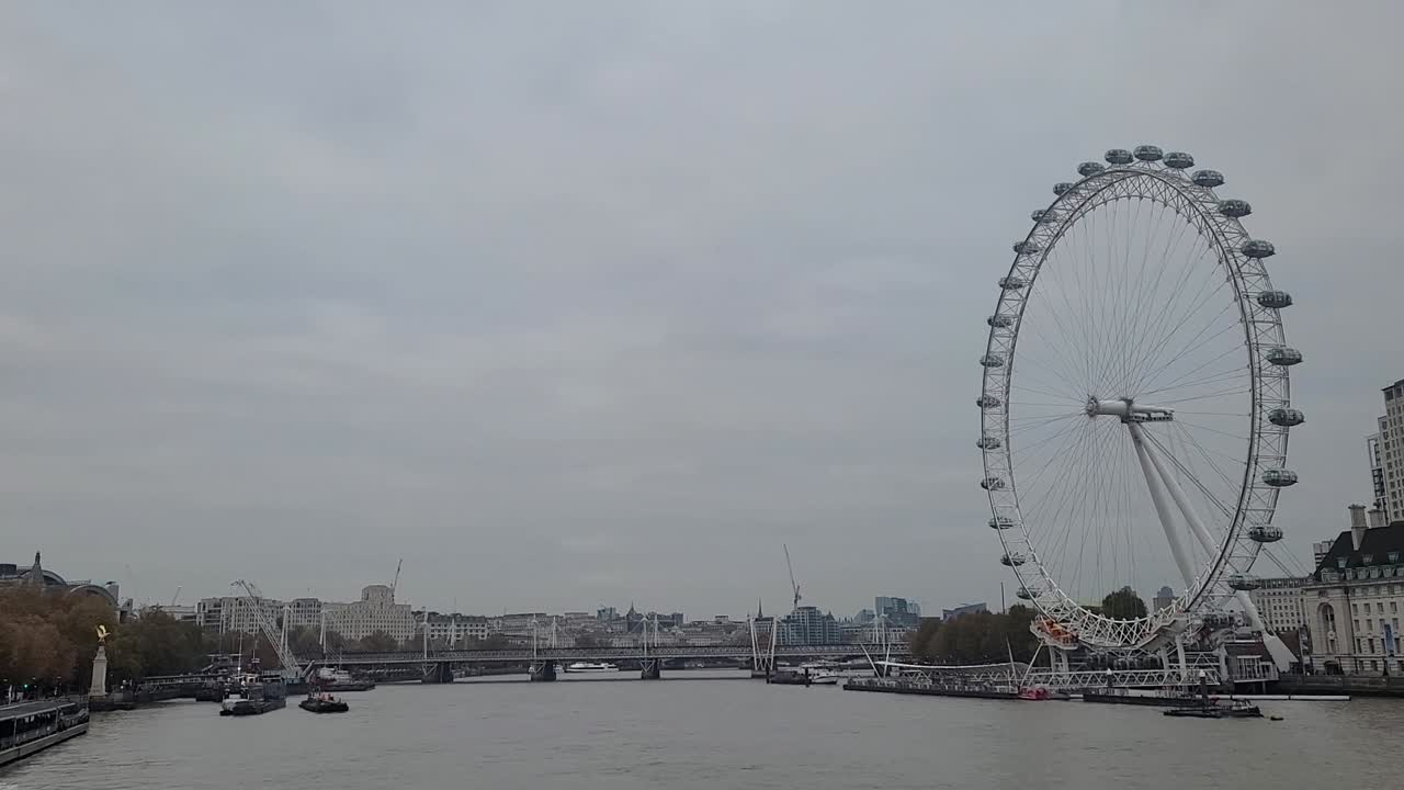 런던 아이와 테임즈 강