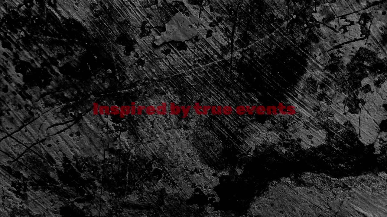 Red Text 'Inspired by True Events' on Grungy Dark Background