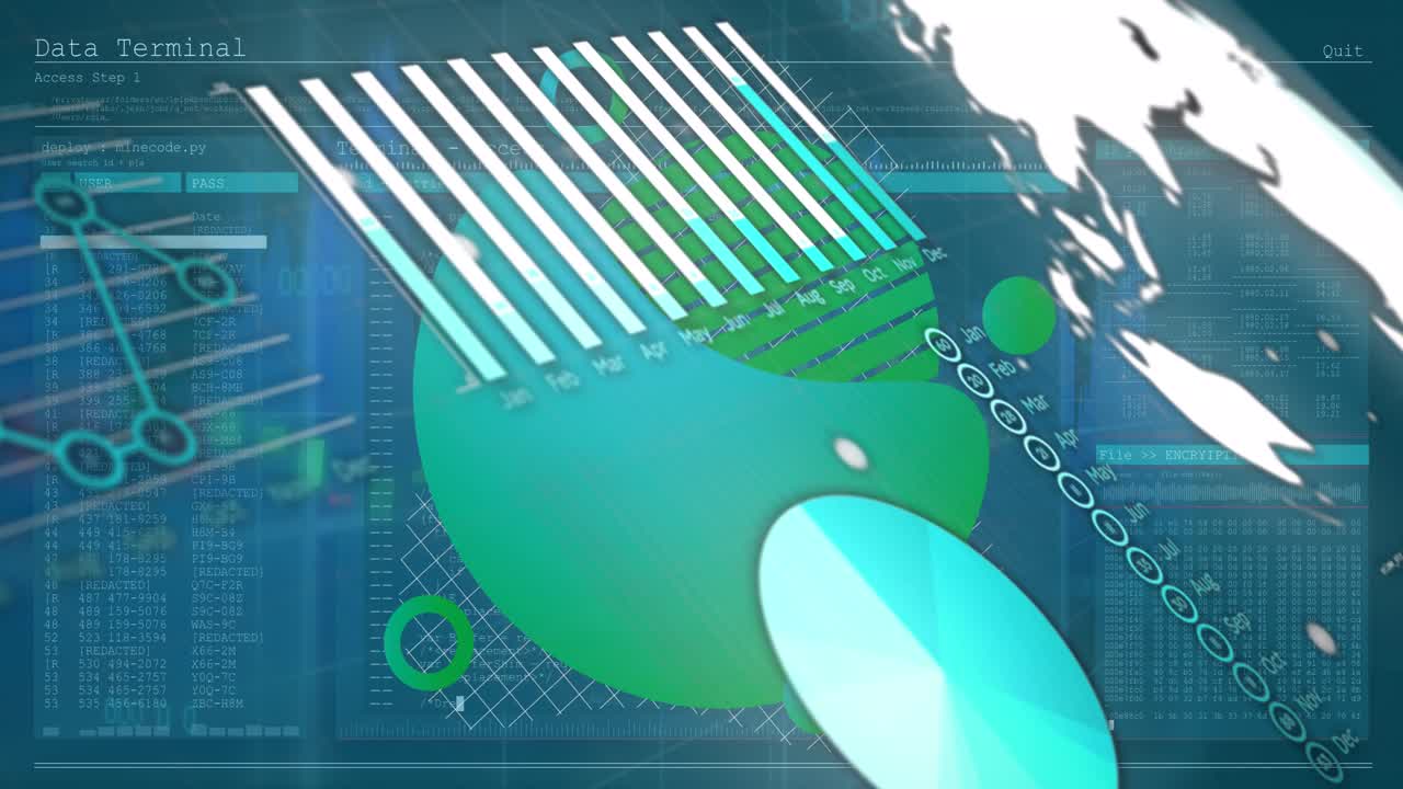 Animation af databehandling over kloden