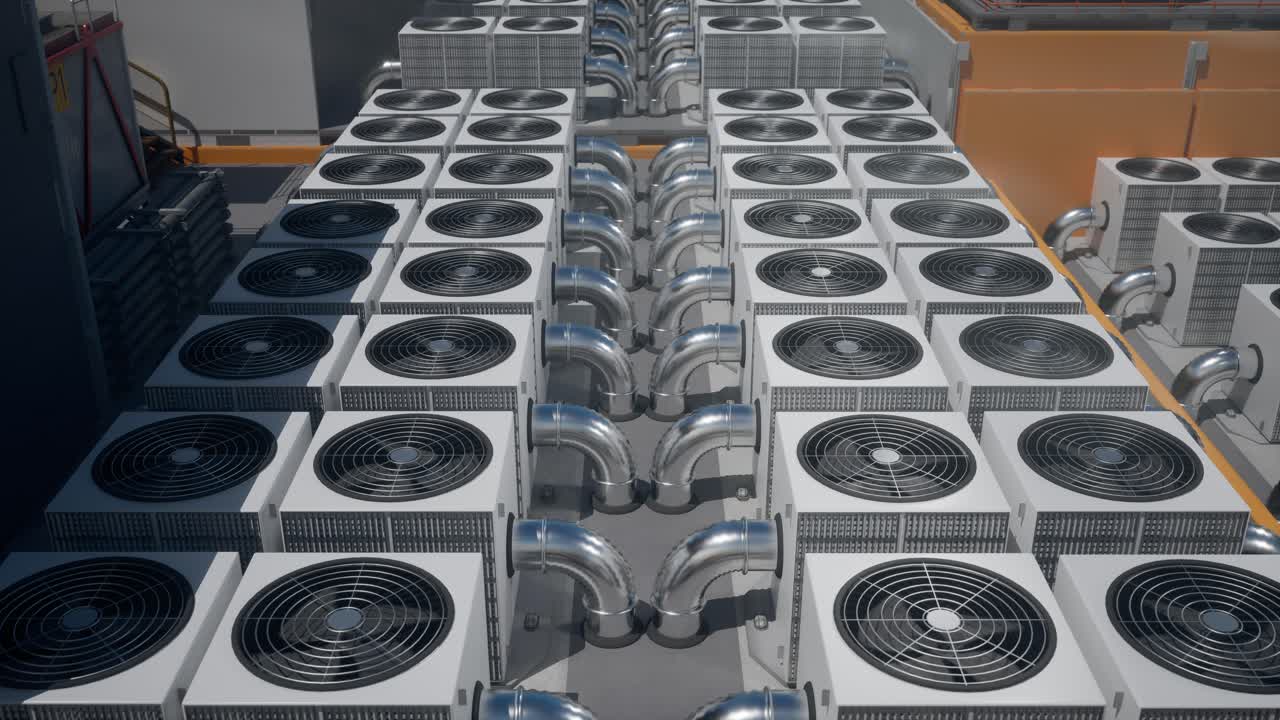 Array of HVAC Units on a Rooftop of a Modern Building