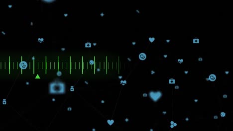 Animación-Del-Procesamiento-De-Datos-Sobre-íconos-Médicos