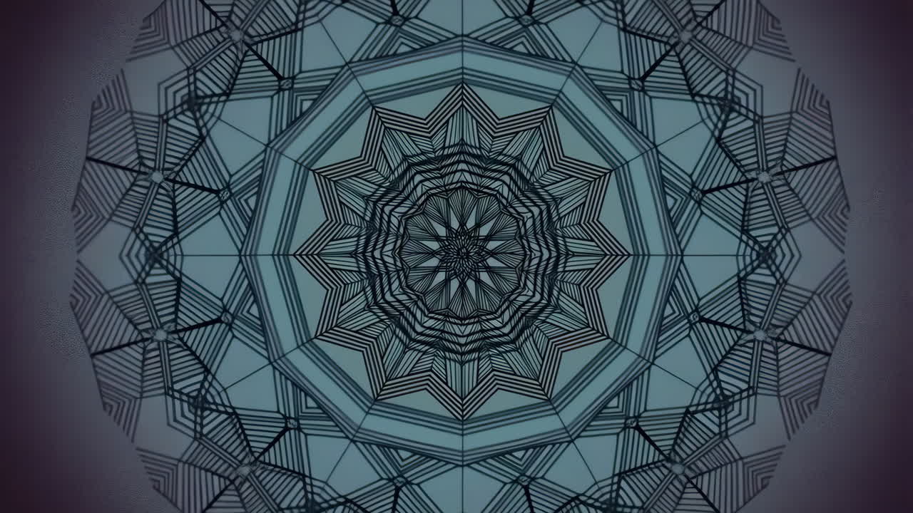 Abstract Kaleidoscopic Geometric Pattern with Changing Hues