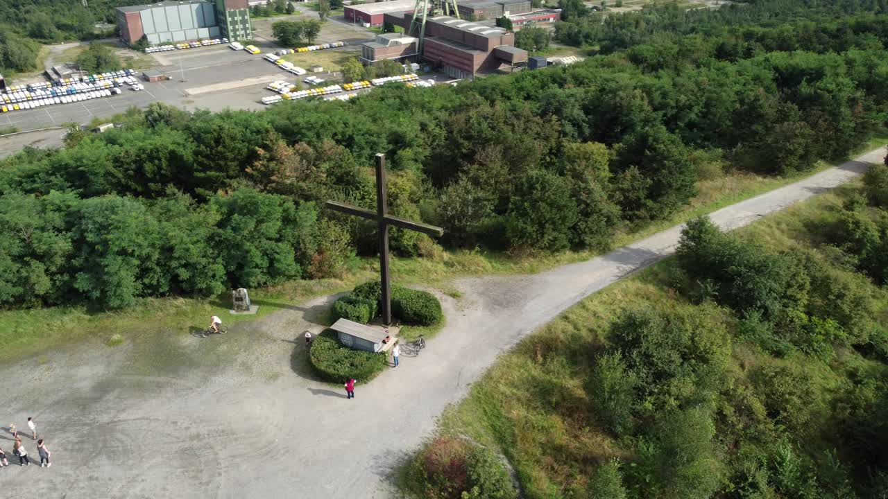 Memorial cross on a hill