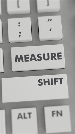 medición de la presión del botón en el teclado vídeo vertical