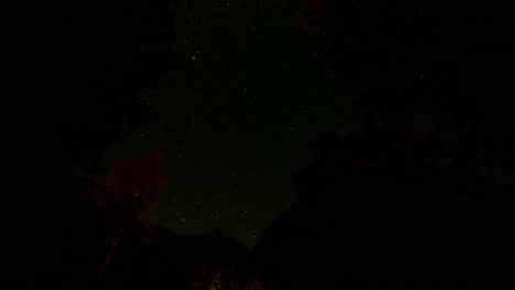 timelapse of stars moving across the sky in the wilderness as planes and shooting stars streak across the sky