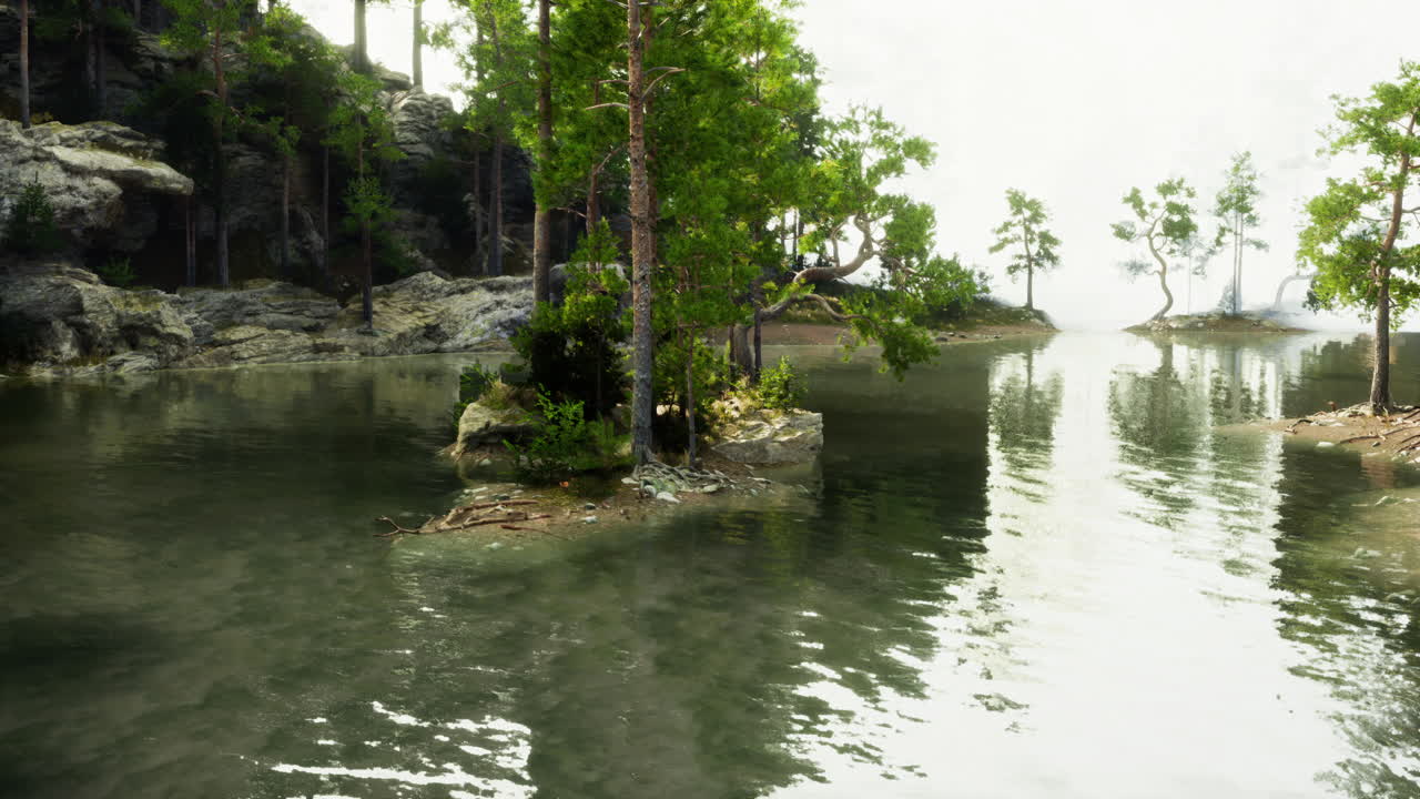 숲 속 의 조용 한 호수