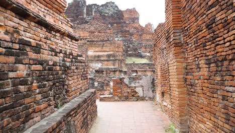 ancient brick structures in historic ayutthaya site