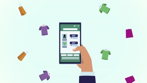 uso manual de iconos de teléfonos inteligentes y de comercio electrónico