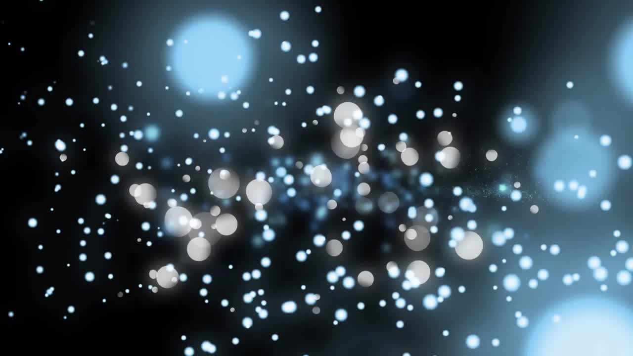 manchas blancas brillantes que se mueven contra un fondo azul