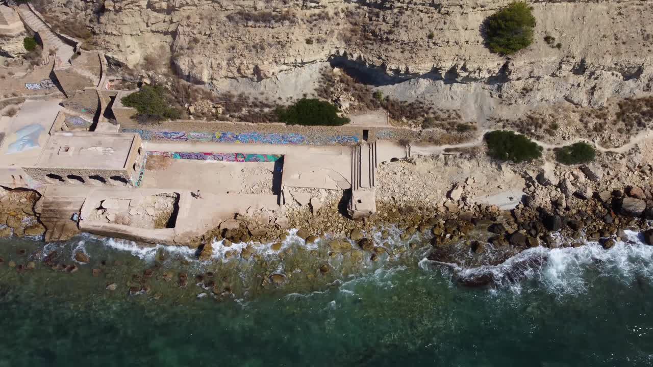 vista aérea de arriba hacia abajo de la manzanera en calpe