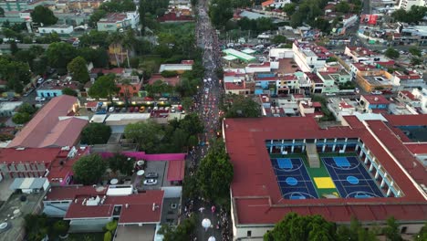 a drone's gaze at guelaguetza festival in el llano park