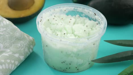 homemade avocado and kiwi scrub